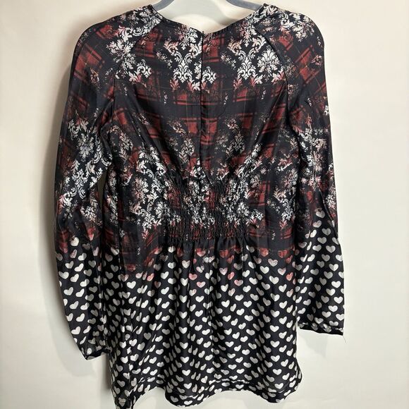 Fun Fun Colorful Mixed Print Long Sleeve Mini Dress Girls Size IT44/US 14 Hearts - Picture 7 of 10